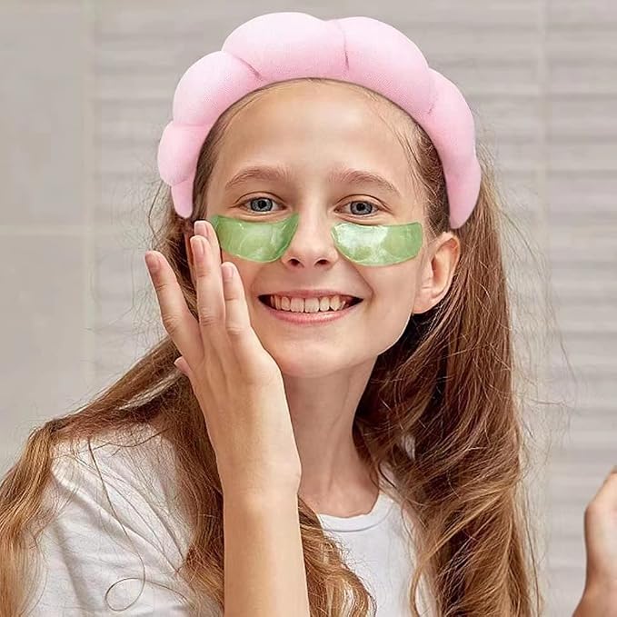 Luckybear Spa Headband for Washing Face, Velvet Makeup Headband, Bubble - Image 5