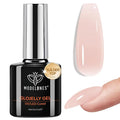 modelones Nude Builder Nail Gel Top Coat, 15 ML No Wipe Ultra Gloss Jelly Gel by MODELONES