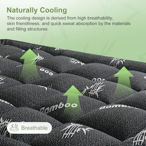 California King Size Mattress Topper Viscose Derived from Bamboo, Soft Thick - Image 3
