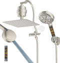 Hibbent All Metal 10'' Filtered Rainfall Shower Head Combo, High Pressure by Hibbent