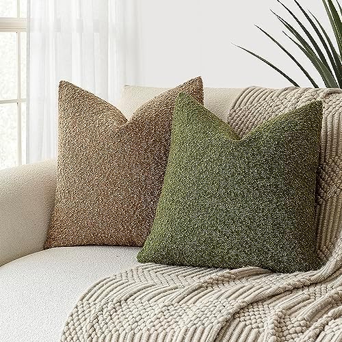 Foindtower Decorative Textured Boucle Throw Pillow Covers 24x24 Inch - Image 4