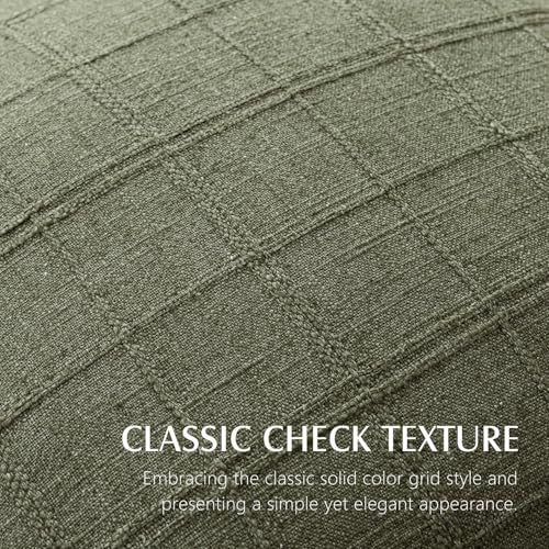 Foindtower Set of 2 Decorative Linen Check Fringe Throw Pillow Covers Farmhouse - Image 2