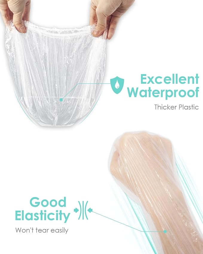 Auban 50 PCS Shower Cap Disposable, Bath Caps Larger Thick Clear Waterproof - Image 3