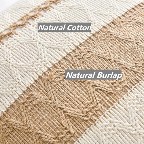 Fancy Homi Set of 2 Boho Neutral Decorative Throw Pillow Cover 16x16 Inch - Image 4