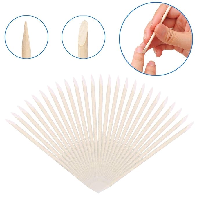 BTYMS 600 Pcs Orange Wood Stick Cuticle Pusher 4.5 Inch Double Sided Wooden - Image 5