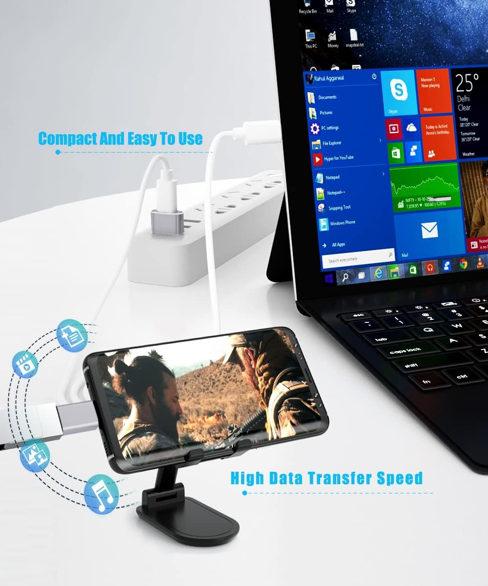 Elebase USB to USB C Adapter&Type C Male to 3.0 Female Adaptor 4PCS,Thunderbolt 4 to Type A OTG Converter for iPhone 16 15 Pro Max Plus,Apple Watch 10 9,MacBook,PC,Galaxy A56 M56 M36,iPad Air Mini