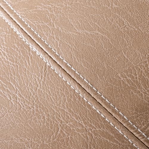 Fancy Homi Tan Long Lumbar Waterproof Faux Leather Body Decorative Throw Pillow - Image 4