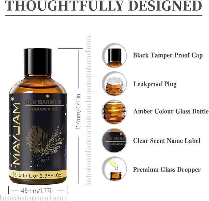 Oud Warmth Fragrance Oil Essential Oil, MAYJAM 3.38FL.OZ Oud Warmth Oil - Image 8