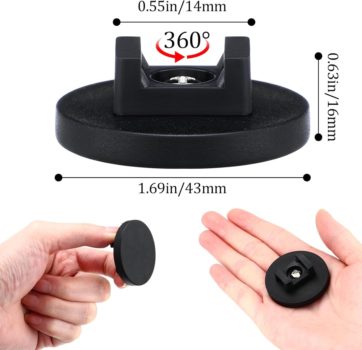 Yookeer 20 Pcs Magnetic Zip Tie Mount Base Black Magnetic Cable Clips Wire Holder Multipurpose Cable Ties Management Base Electrical Supplies for Wire (43 mm)