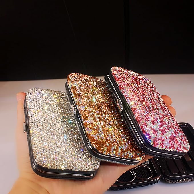 Bling Rhinestone Manicure Set Nail Clippers Pedicure Kit-8 Pieces, Stainless - Image 4