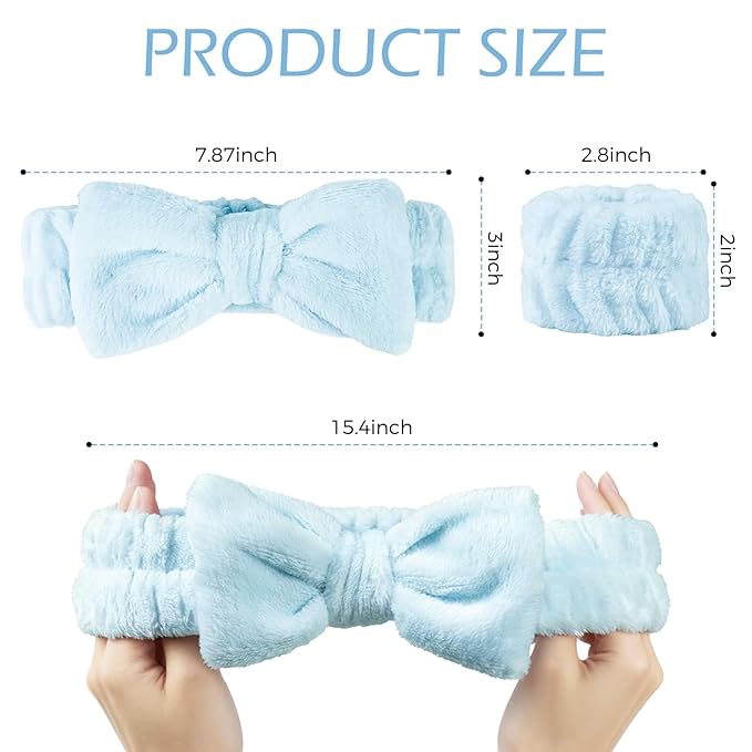 Fmeida Skincare Headband and Face Washing Wristband Set Spa hair band - Image 3