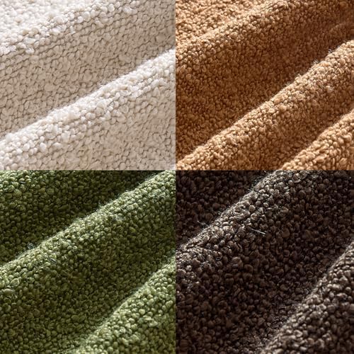 MIULEE Decorative Boucle Throw Pillow Covers 20x20 Green Brown Set of 4 - Image 6