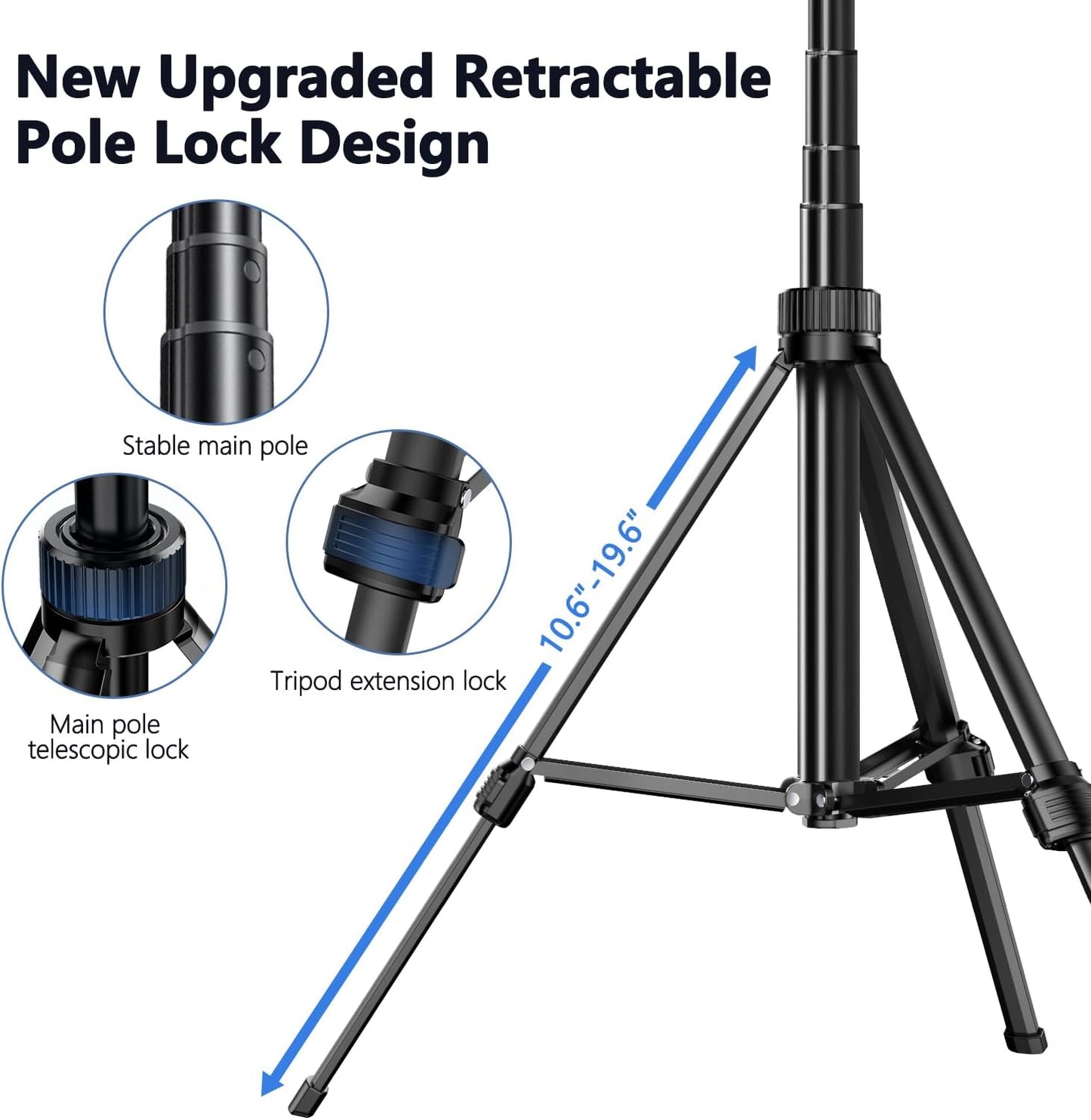 70.9" Auto Face Tracking Tripod 360° Rotation with Lights, Motion Sensor Phone Tripod Stand Selfie Stick with Remote, Face Body Gesture Control Phone Camera Holder for Vlog/Live Stream/Video Recording