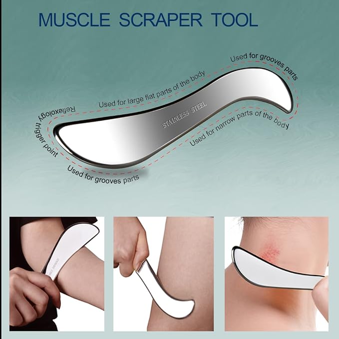 BYYDDIY 4 in 1 Muscle Scraper Tool Kit, Scraping Massage Tools - Image 6