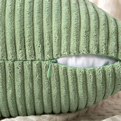 MIULEE Sage Green Decorative Lumbar Throw Pillow Covers 12x20 Inch 2 Pack - Image 3