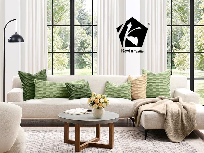 Kevin Textile Spring 12x20 Inch Lumbar Pillow Cover 1 Pack Soft Plush Stripe - Image 6