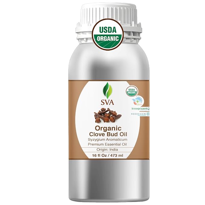 SVA Clove Essential Oil Organic– 16 Fl Oz – 100% Natural Clove Oil by SVAORGANICS