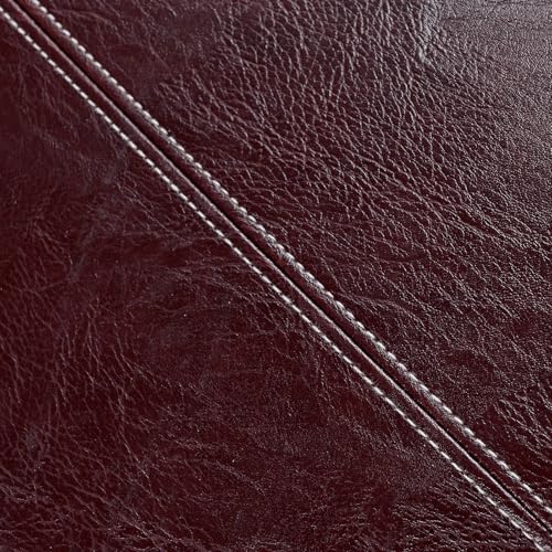 Fancy Homi Burgundy Faux Leather Decorative Throw Pillow Covers 20x20 Inch - Image 4