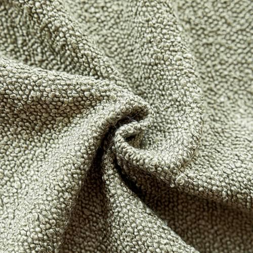 Foindtower Cozy Textured Boucle Lumbar Throw Pillow Cover 12x20 Dusty Green - Image 3