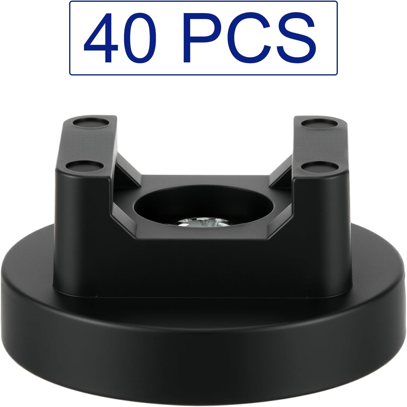 Yookeer 40 Pcs Magnetic Zip Tie Mount Base Black Magnetic Cable Clips Wire Holder Multipurpose Cable Ties Management Base Electrical Supplies for Wire (31 mm)