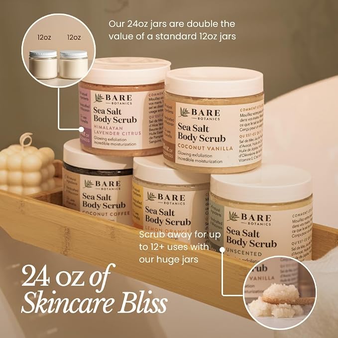 Bare Botanics Lemon Orange Body Scrub 24oz | Made in Madison, WI | All Natural - Image 4