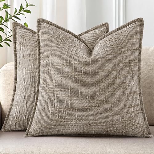 decorUhome Chenille Decorative Throw Pillow Covers 26x26 Set of 2 by decorUhome