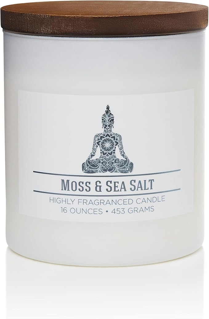 Carolina Moss & Sea Salt Scented Candle, 16 oz Wellness Relaxing Aromatherapy by CAROLINA