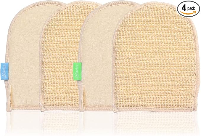 Exfoliating Loofah Mitt Shower Gloves by wokelai