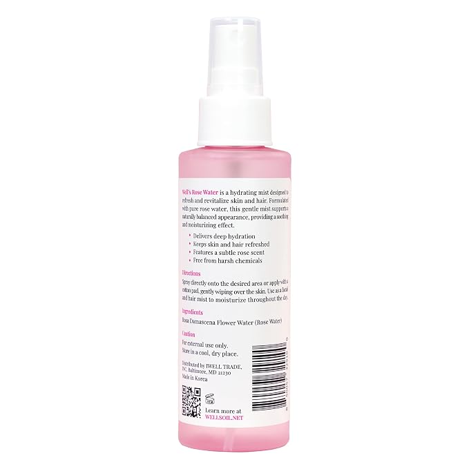 Well's Oil Rosewater Face & Hair Mist Spray | Floral Rosewater Hydrosol | - Image 9