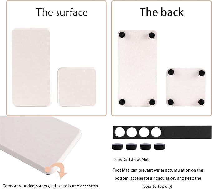 NiuYichee Set of 4 Water Absorbent Diatomite Coasters, Diatomaceous Earth - Image 4