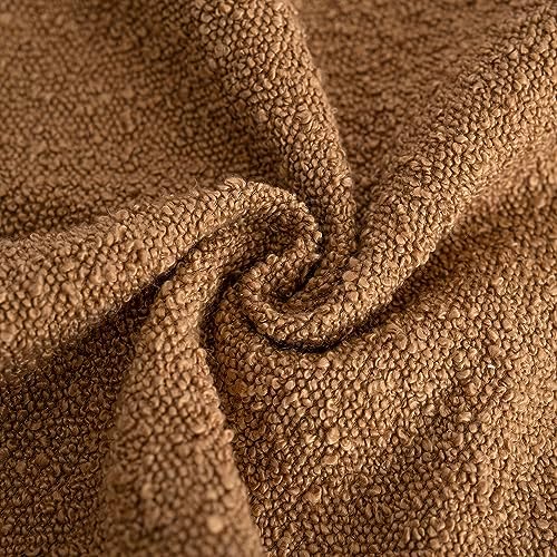Foindtower Decorative Textured Boucle Throw Pillow Cover 26x26 Rust Tobacco - Image 3