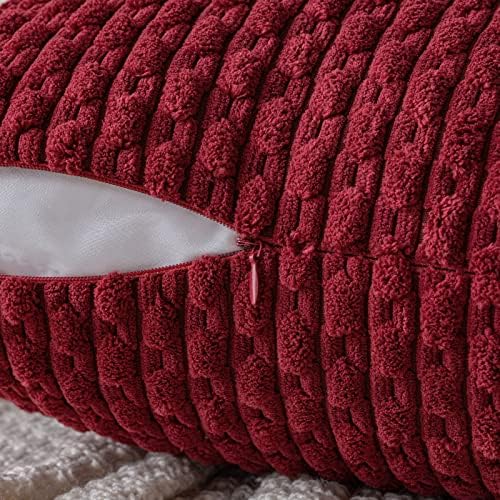 MIULEE Christmas Lumbar Decorative Throw Pillow Covers 12x20 Burgundy - Image 3
