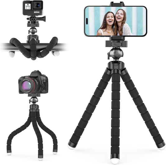 UBeesize Phone Tripod Pro S, Premium Flexible Phone Tripod with Wireless Remote, Mini Tripod Stand for Camera GoPro/Mobile (Upgraded), Black