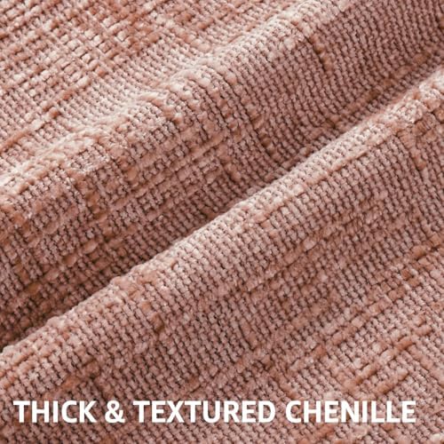 decorUhome Textured Chenille Throw Pillow Covers 22x22 Set of 2 Pink - Image 2