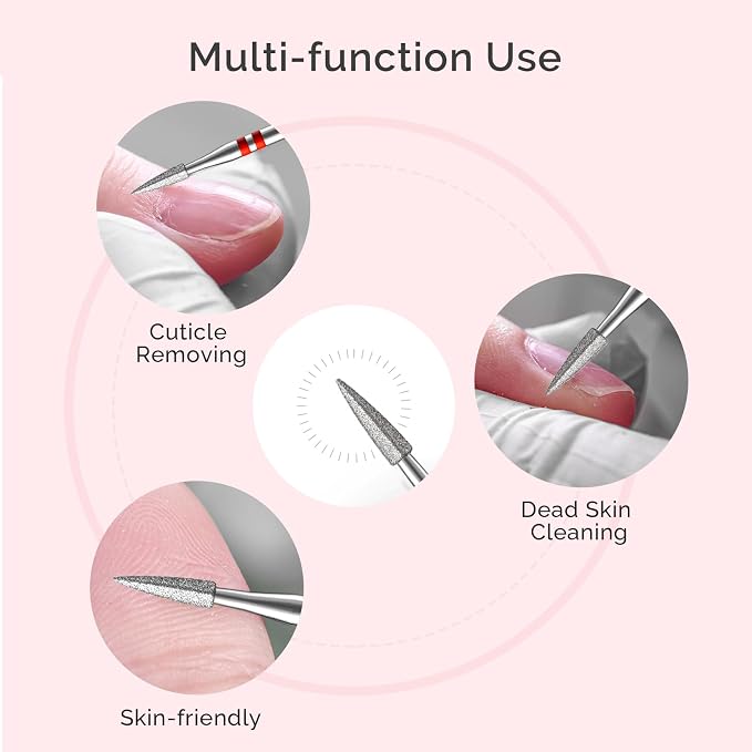 MelodySusie 1.8mm Flame Pentagon Shape Cuticle Clean Nail Drill Bit 3/32'' - Image 7
