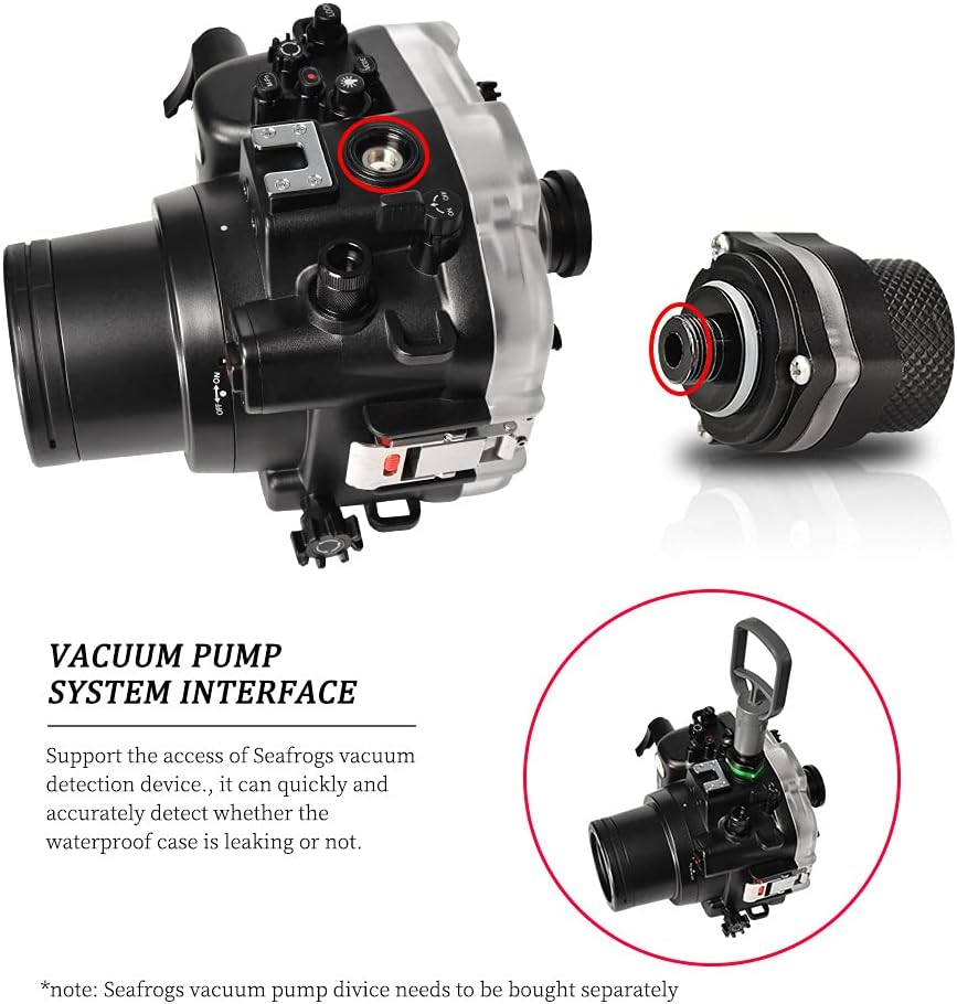 Sea frogs Waterproof Camera Housing Compatible with Canon EOS R5 60MM IPX8 40m/130ft Maximum Diving Depth Underwater Camera Case for Diving, Surfing, Rowing, Skiing