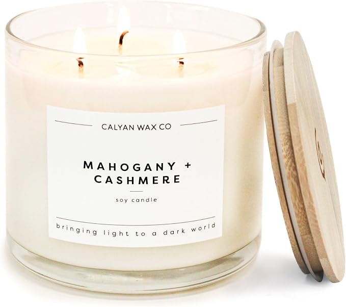 Calyan Wax Co. Mahogany & Cashmere 3 Wick Scented Candle by CalyanWaxCo