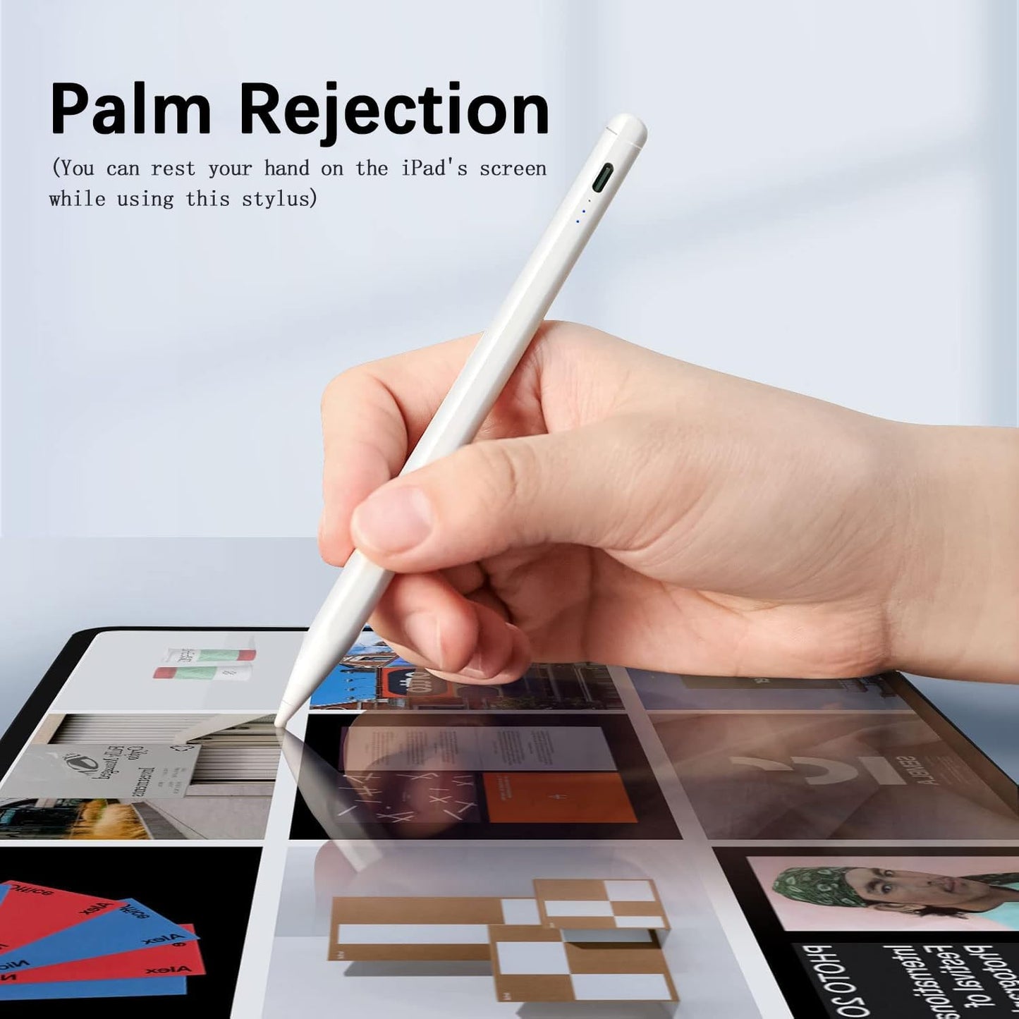 【2Pack】 Stylus Pencil for iPad 2018-2025 A16 11/10/9/8/7/6,iPad mini A17 Pro/6/5,iPad Air M3/M2 11"/13"/5/4/3,iPad Pro M4 13"/12.9"/11" USB-C Fast Charging Pencil,Pixel-Perfect Tilt Sensitivity
