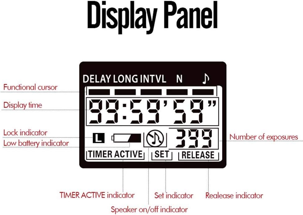 PHOTOOLEX Intervalometer Digital Camera Remote Shutter Release Controller LCD Timer Control with Cord for Canon EOS Rebel T6 T7 80D 70D 60D 60Da 77D T7i T6i T6s SL2 SL1 T5 T3 T5i T4i T3i T2i EOS
