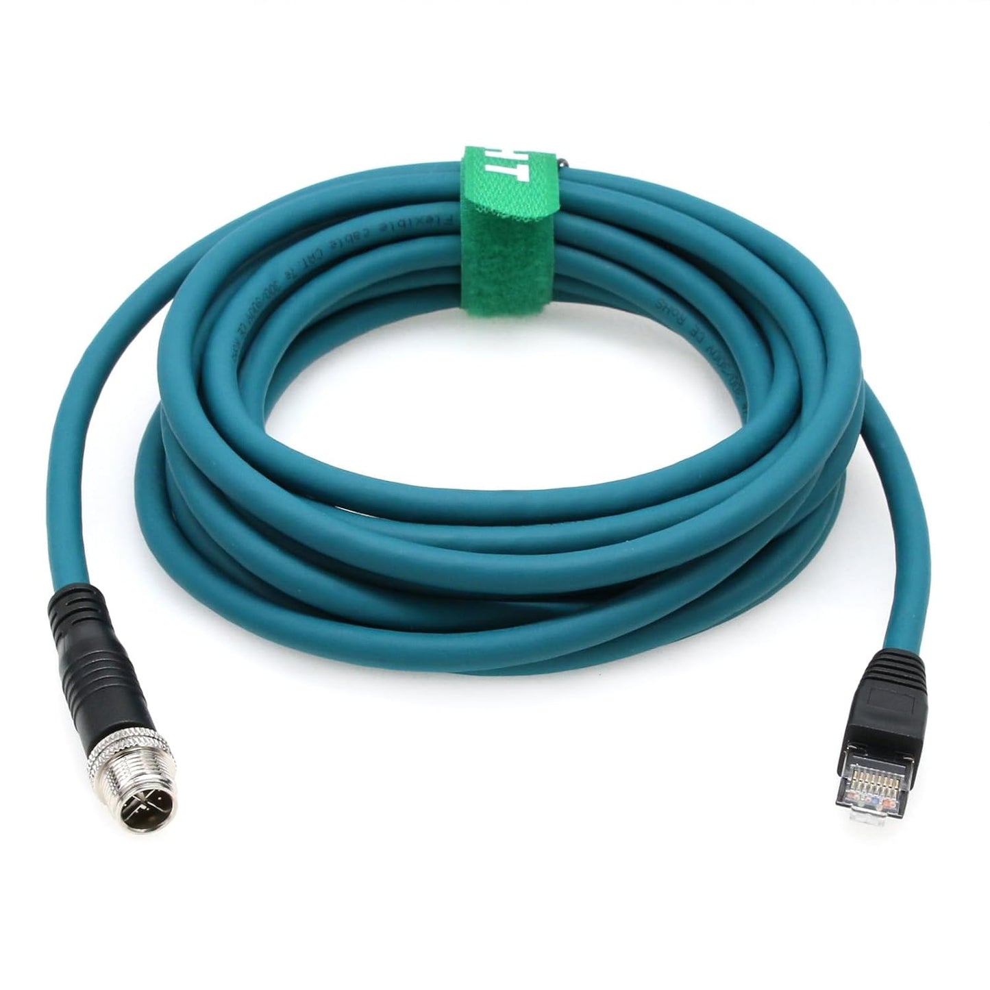 X-Code Ethernet M12 8 Pin RJ45 Network Data Cable for Cognex in Sight DataMan Keyence IV3 SR5000 Sensor Camera Switch Automation Control PLC 25m