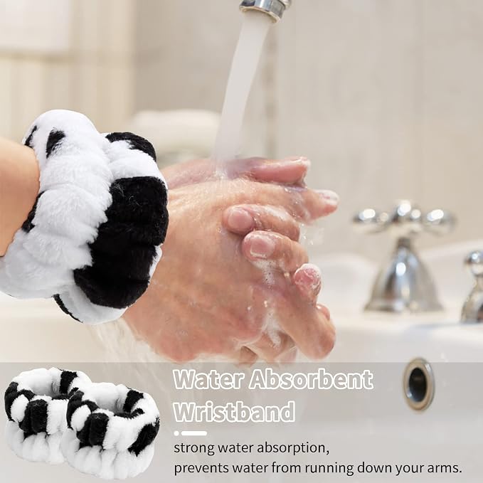 WHAVEL 3PCS Cute Spa Headband Cow Ears Headband - Image 2