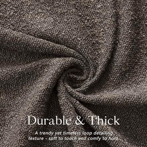 Foindtower Decorative Textured Boucle Throw Pillow Covers 18x18 Dark Brown - Image 2
