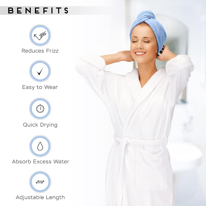 SimpleField 2 Pack Microfiber Hair Towel Wrap - Image 4