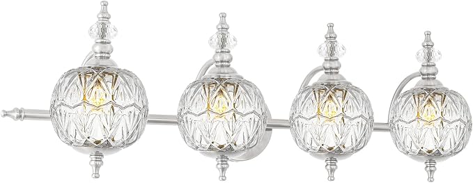 Brushed Nickel Bathroom Vanity Light Fixture Vintage Style by Ditoon