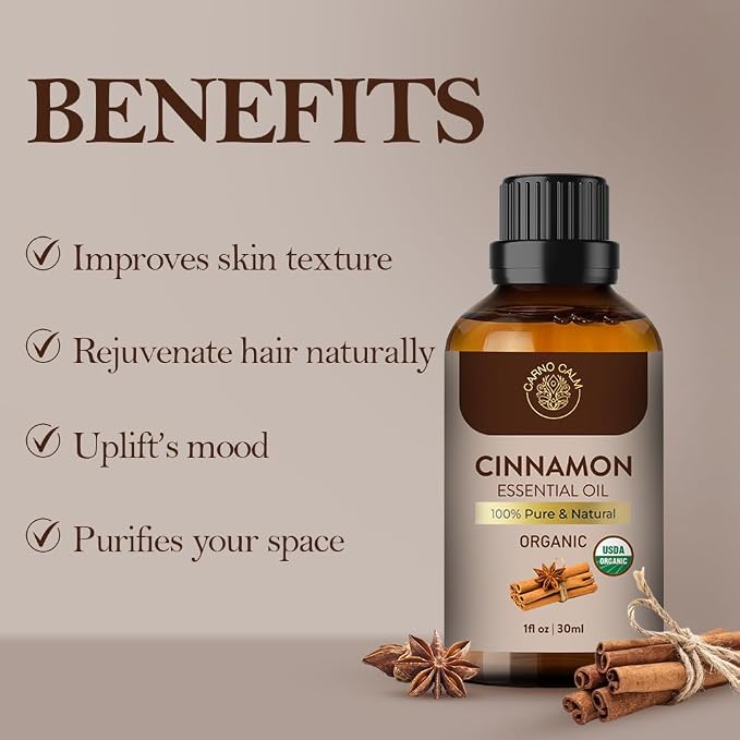 Cinnamon Essential Oil | USDA Certified Organic Cinnamon Oil |for Skin and Hair - Image 5