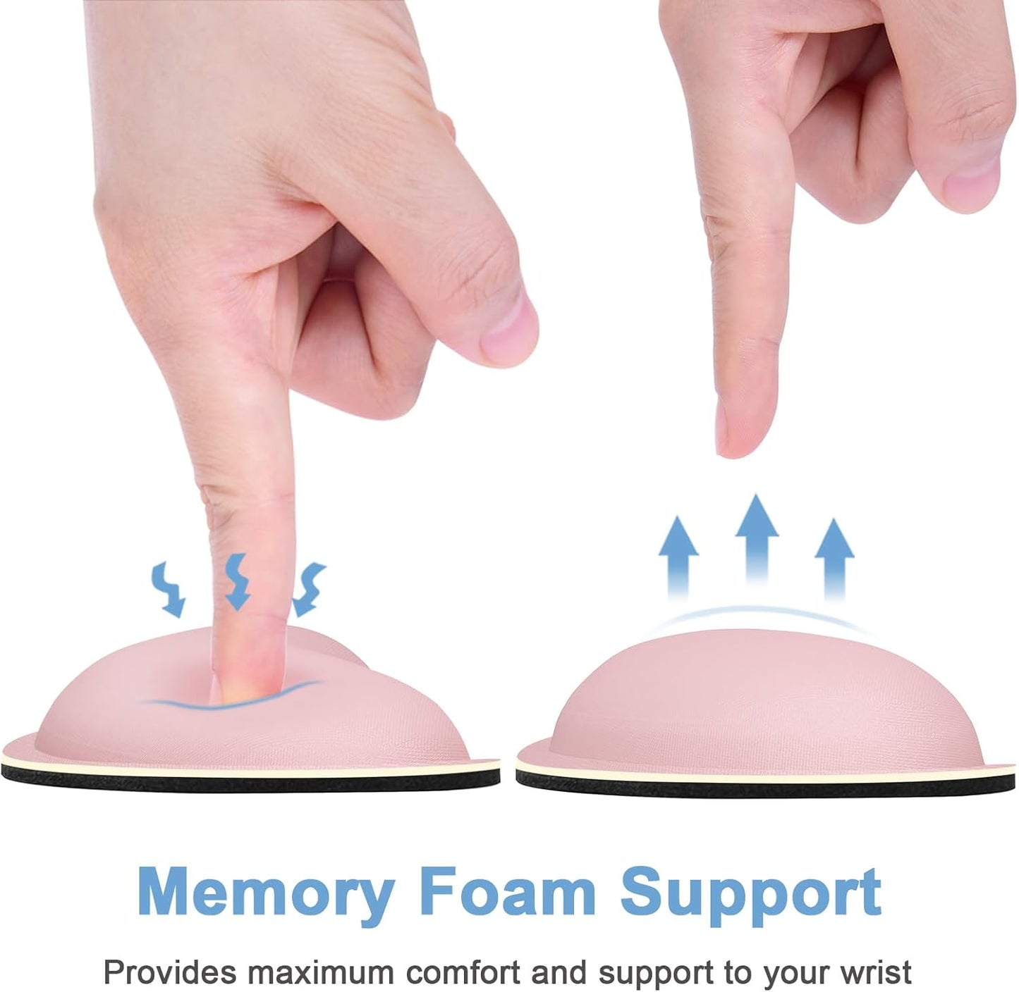 Dapesuom Mouse Wrist Rest, Cute Ergonomic Memory Foam Mouse Wrist for Computer Desk Mats Support, Hand Rest Pad Cushion for Gaming, Office, Laptop, Men, Women, Pain Relief & Easy Typing, Pink