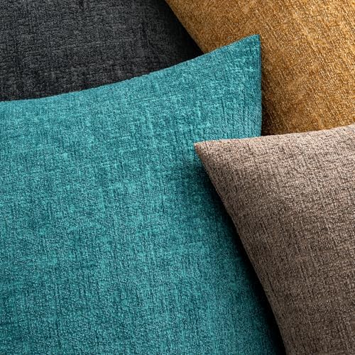 MIULEE Couch Pillow Covers Textured Chenille Home Decor 20x20 Teal Blue - Image 3