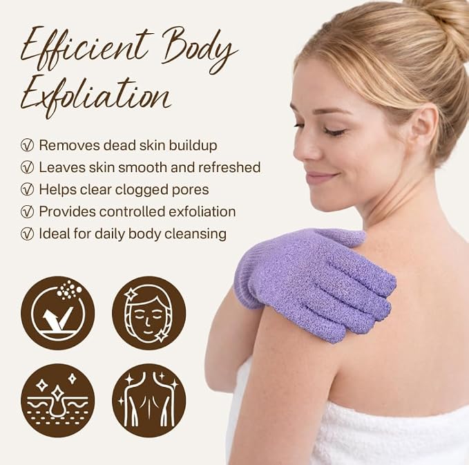 4 Pairs Exfoliating Gloves for Shower, Shower Gloves, Body Scrubber, Korean - Image 4