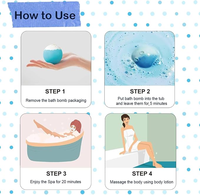 Blue Bath Bombs for Women Spa Gift Set - Image 9