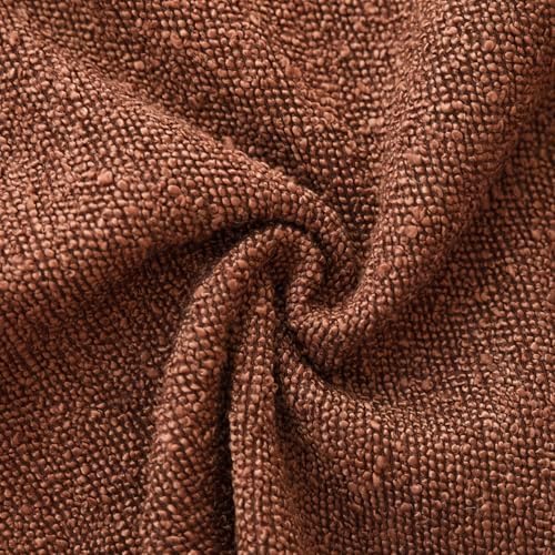 Foindtower Cozy Textured Boucle Lumbar Throw Pillow Covers 12x20 Red Taupe - Image 3